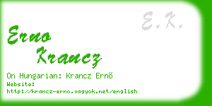 erno krancz business card